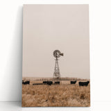 Farmhouse Wall Art - Windmill and Cattle Rustic Country Style Decor