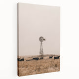 Farmhouse Wall Art - Windmill and Cattle Rustic Country Style Decor