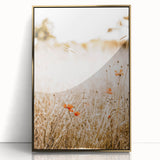 Farmhouse Wall Art - Delicate Poppies in Golden Field Rustic Style Print