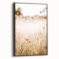 Farmhouse Wall Art - Delicate Poppies in Golden Field Rustic Style Print
