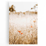 Farmhouse Wall Art - Delicate Poppies in Golden Field Rustic Style Print