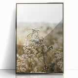Farmhouse Wall Art - Soft Sunlit Wildflowers in Rustic Field Print