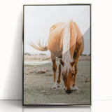 Farmhouse Wall Art - Grazing Horse Rustic Country Style Decor Print