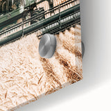 Farmhouse Wall Art - Wheat Harvest with Tractor for Rustic Country Decor