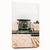 Farmhouse Wall Art - Wheat Harvest with Tractor for Rustic Country Decor