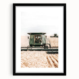 Farmhouse Wall Art - Wheat Harvest with Tractor for Rustic Country Decor