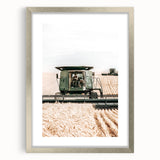Farmhouse Wall Art - Wheat Harvest with Tractor for Rustic Country Decor