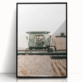 Farmhouse Wall Art - Wheat Harvest with Tractor for Rustic Country Decor