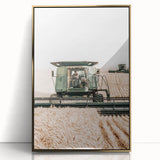 Farmhouse Wall Art - Wheat Harvest with Tractor for Rustic Country Decor