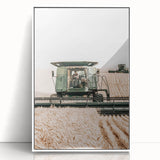 Farmhouse Wall Art - Wheat Harvest with Tractor for Rustic Country Decor