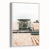 Farmhouse Wall Art - Wheat Harvest with Tractor for Rustic Country Decor