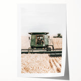 Farmhouse Wall Art - Wheat Harvest with Tractor for Rustic Country Decor