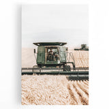 Farmhouse Wall Art - Wheat Harvest with Tractor for Rustic Country Decor