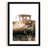 Farmhouse Wall Art - Harvest Tractor in Field for Rustic Country Decor