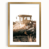Farmhouse Wall Art - Harvest Tractor in Field for Rustic Country Decor