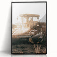 Farmhouse Wall Art - Harvest Tractor in Field for Rustic Country Decor