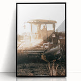 Farmhouse Wall Art - Harvest Tractor in Field for Rustic Country Decor