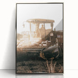 Farmhouse Wall Art - Harvest Tractor in Field for Rustic Country Decor