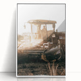 Farmhouse Wall Art - Harvest Tractor in Field for Rustic Country Decor