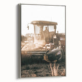 Farmhouse Wall Art - Harvest Tractor in Field for Rustic Country Decor