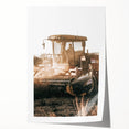 Farmhouse Wall Art - Harvest Tractor in Field for Rustic Country Decor