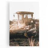 Farmhouse Wall Art - Harvest Tractor in Field for Rustic Country Decor