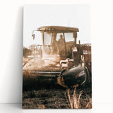 Farmhouse Wall Art - Harvest Tractor in Field for Rustic Country Decor
