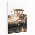 Farmhouse Wall Art - Harvest Tractor in Field for Rustic Country Decor