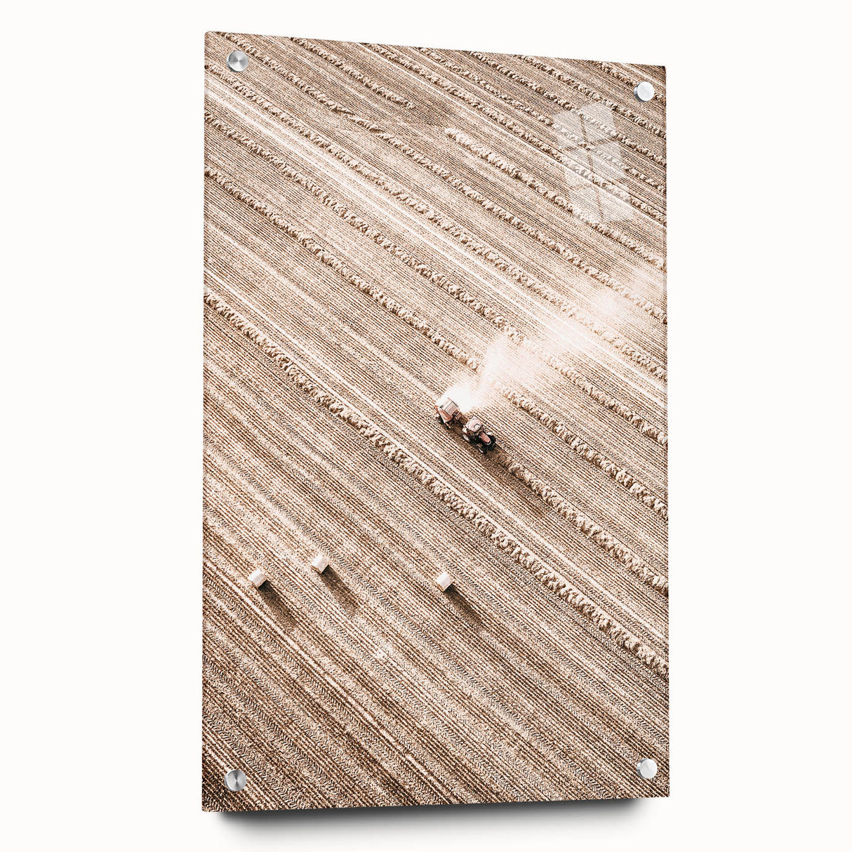 Farmhouse Wall Art - Aerial View of Harvested Field for Rustic Decor
