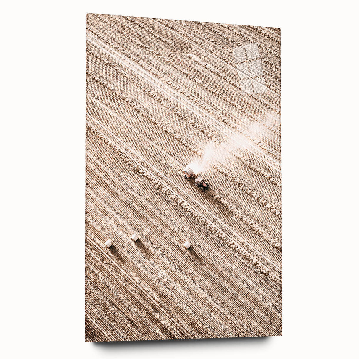 Farmhouse Wall Art - Aerial View of Harvested Field for Rustic Decor