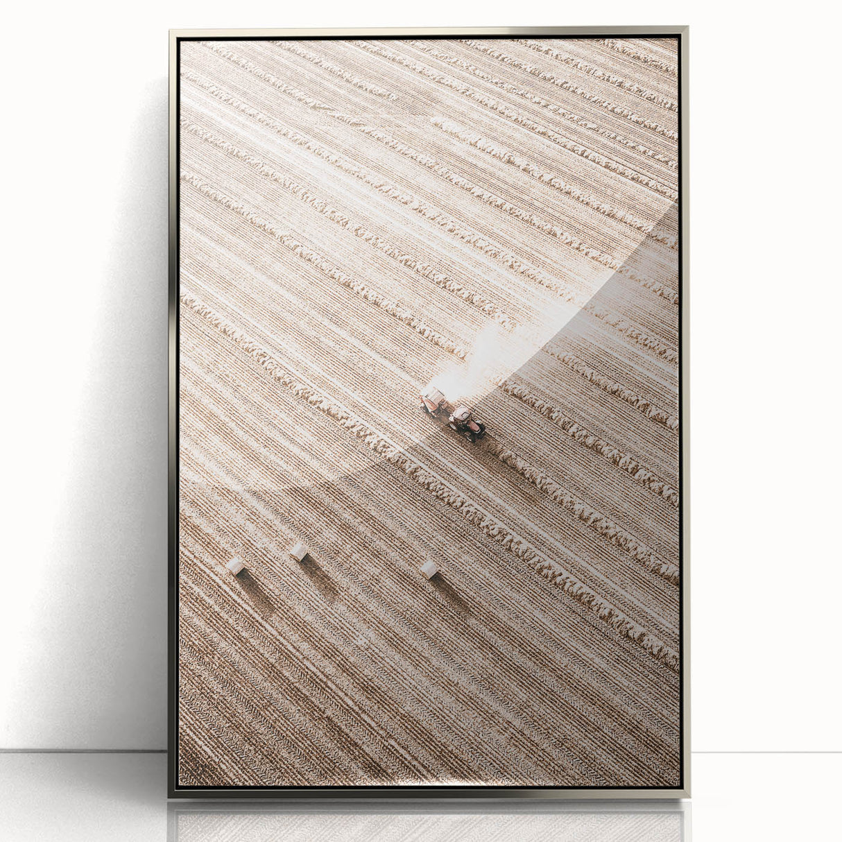 Farmhouse Wall Art - Aerial View of Harvested Field for Rustic Decor