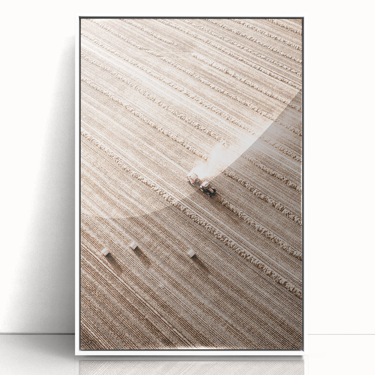 Farmhouse Wall Art - Aerial View of Harvested Field for Rustic Decor