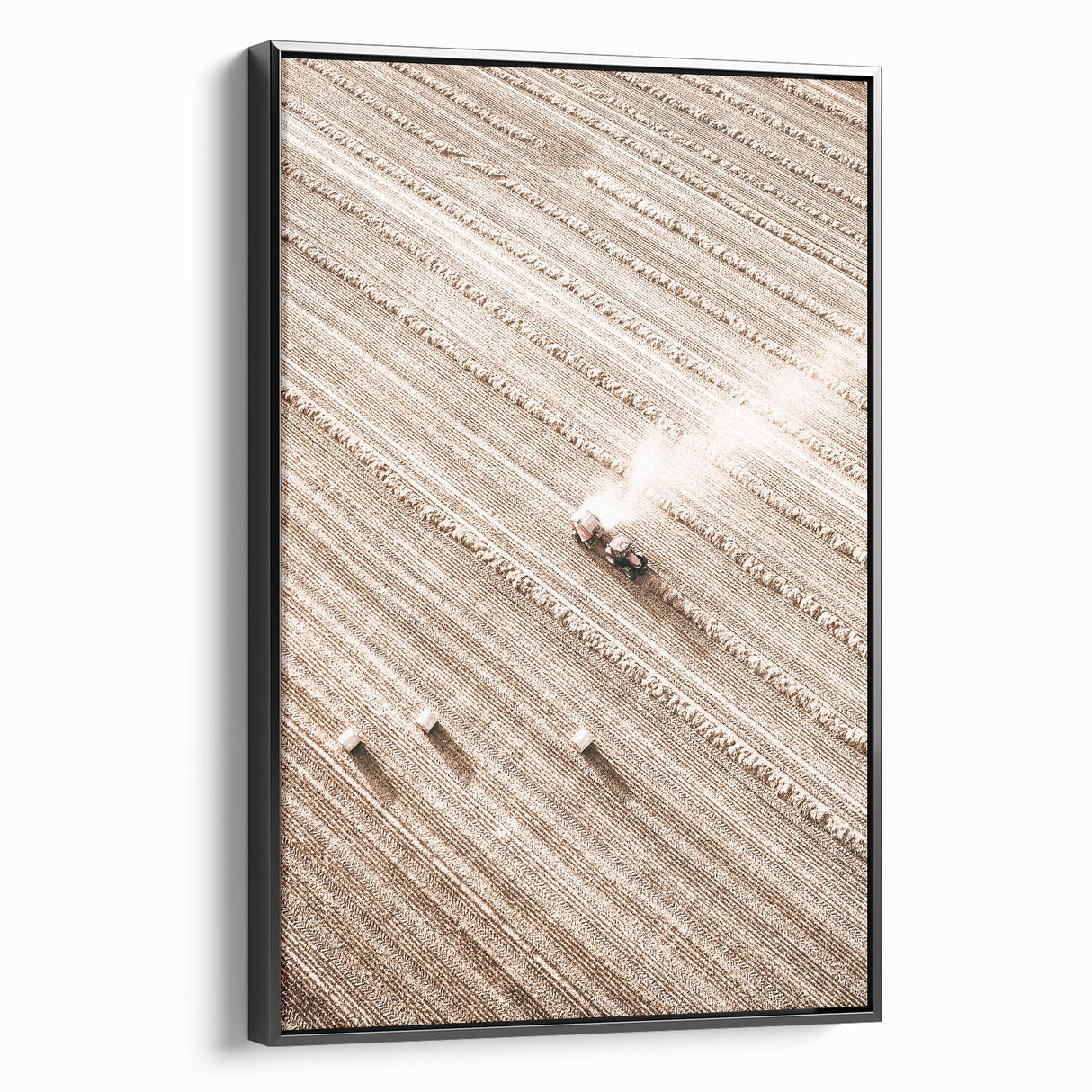 Farmhouse Wall Art - Aerial View of Harvested Field for Rustic Decor