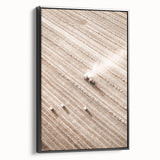 Farmhouse Wall Art - Aerial View of Harvested Field for Rustic Decor