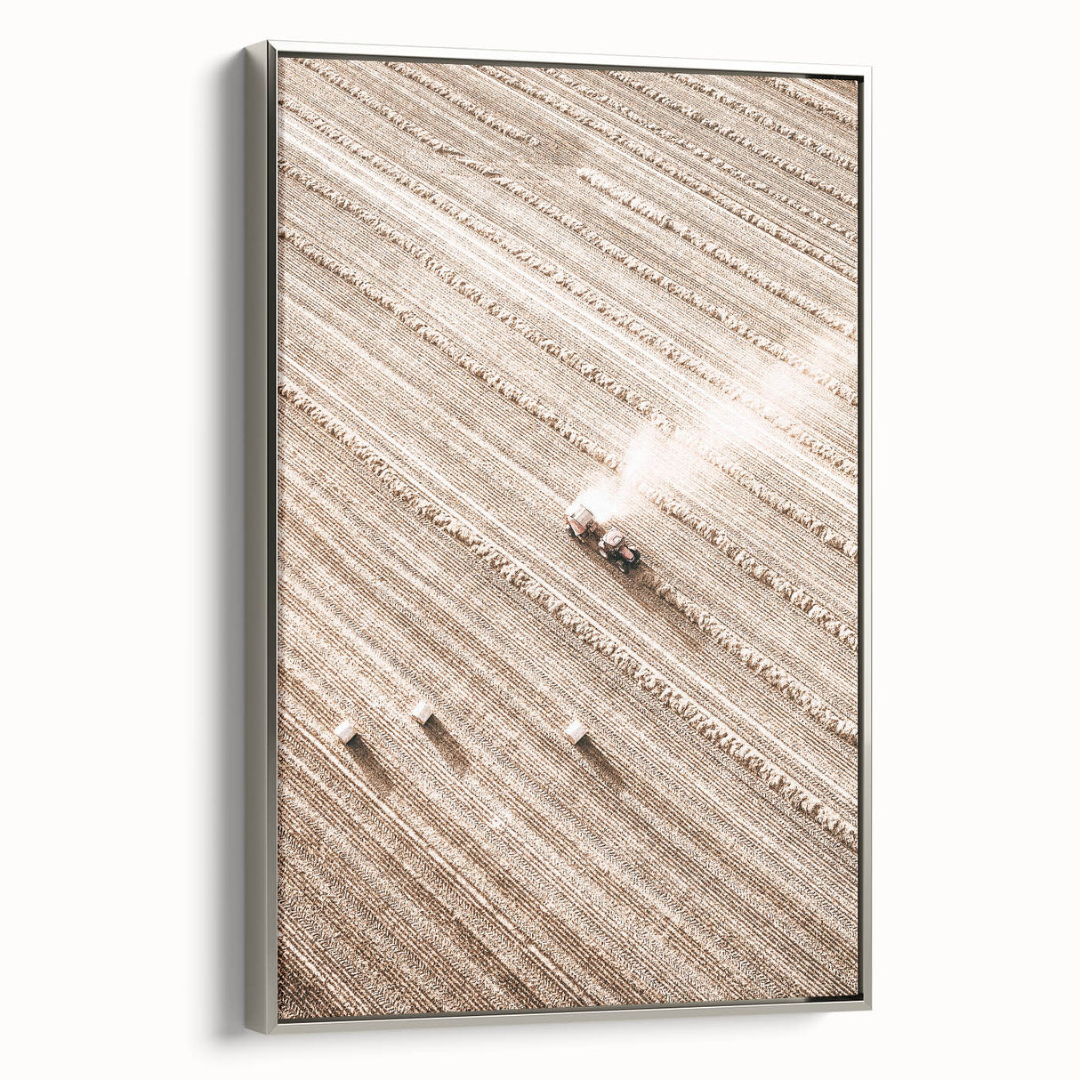 Farmhouse Wall Art - Aerial View of Harvested Field for Rustic Decor
