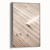 Farmhouse Wall Art - Aerial View of Harvested Field for Rustic Decor