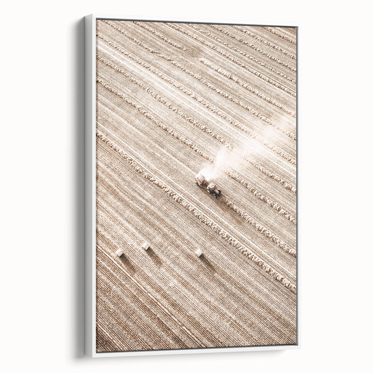 Farmhouse Wall Art - Aerial View of Harvested Field for Rustic Decor