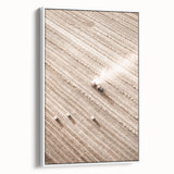 Farmhouse Wall Art - Aerial View of Harvested Field for Rustic Decor