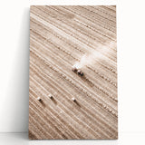 Farmhouse Wall Art - Aerial View of Harvested Field for Rustic Decor