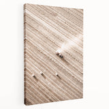 Farmhouse Wall Art - Aerial View of Harvested Field for Rustic Decor