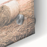 Farmhouse Wall Art - Rustic Hay Bale in Field for Country Style Decor