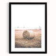 Farmhouse Wall Art - Rustic Hay Bale in Field for Country Style Decor