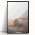 Farmhouse Wall Art - Rustic Hay Bale in Field for Country Style Decor