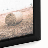 Farmhouse Wall Art - Rustic Hay Bale in Field for Country Style Decor
