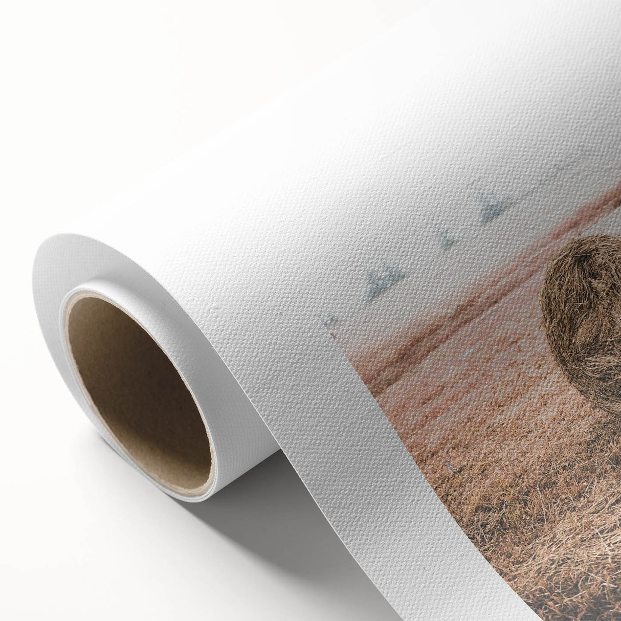 Farmhouse Wall Art - Rustic Hay Bale in Field for Country Style Decor