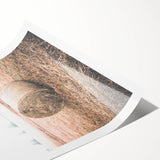 Farmhouse Wall Art - Rustic Hay Bale in Field for Country Style Decor