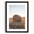 Farmhouse Wall Art - Hay Bale at Sunset for Rustic Country Decor