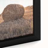 Farmhouse Wall Art - Hay Bale at Sunset for Rustic Country Decor