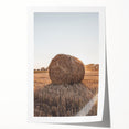 Farmhouse Wall Art - Hay Bale at Sunset for Rustic Country Decor