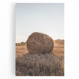 Farmhouse Wall Art - Hay Bale at Sunset for Rustic Country Decor